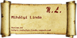 Mihályi Linda névjegykártya